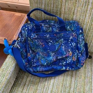 Kipling Midnight Flock Diaper Bag peacocks blue